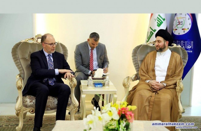السيد عمار الحكيم يستقبل السفير الاميركي ويبحث معه تطورات المشهد السياسي العراقي والاقليمي والدولي