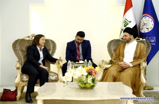 السيد عمار الحكيم يستقبل سفيرة استراليا في بغداد ويبحث معها العلاقات الثنائية بين البلدين
