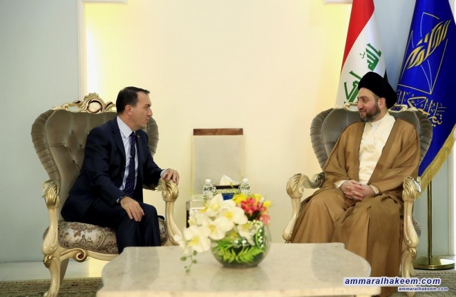 السيد عمار الحكيم يستقبل السفير التركي ويبحث معه العلاقات الثنائية بين العراق وتركيا