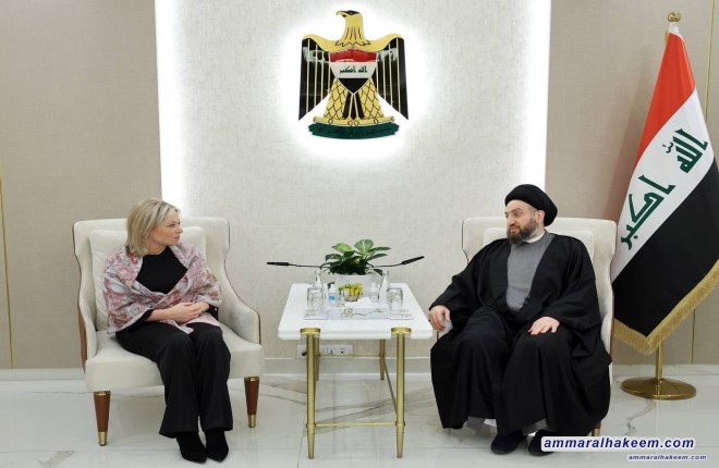 Sayyid Al-Hakeem discusses UN relations, reiterates support for government to end negotiations with International Coalition with Plasschaert