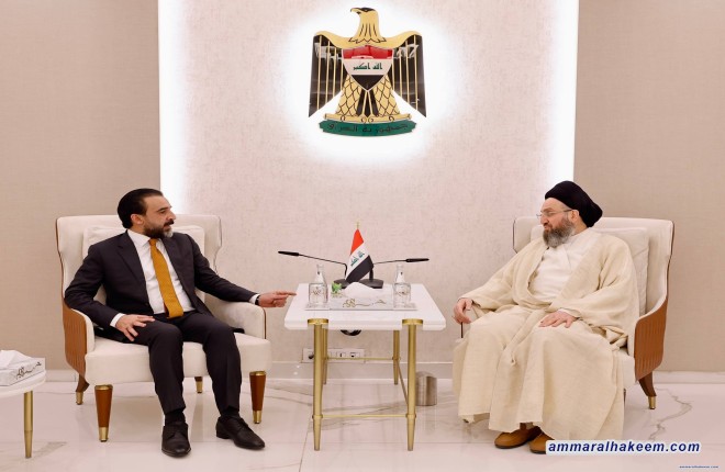 Sayyid AL-Hakeem Receives Mohammed Al-Halbousi to Discuss Iraq’s, Regional Political, Security Scene Updates