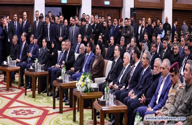 تقرير مصور .. سماحة السيد الحكيم رئيس تحالف قوى الدولة الوطنية يشارك بالحفل التأبيني في الذكرى السادسة لاستشهاد قادة الانتصار.