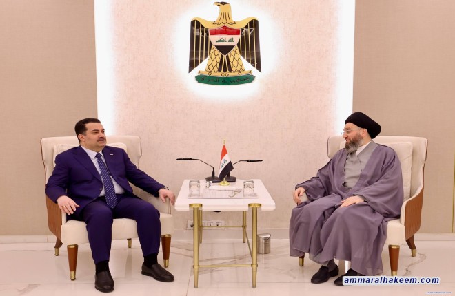 Sayyid Al-Hakeem Recieves Al-Sudani, Affirms Constitutional Entitelements Fulfilment, Enhance Coordination Framework Unity, Regional Dialogue