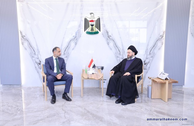 السيد عمار الحكيم يؤكد للسفير البريطاني اقتراب إنهاء الانسداد السياسي ويدعو لتشكيل حكومة كاملة الصلاحيات وتعزيز الاستقرار الإقليمي