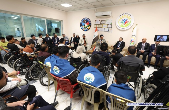 سەید حەكیم سەردانی ڕێكخراوی ئەلئەمەلی نوێخواز دەكات و گرنگی سەرپەرشتی خاوەن پێداویستی تایبەت دووپات دەكاتەوە