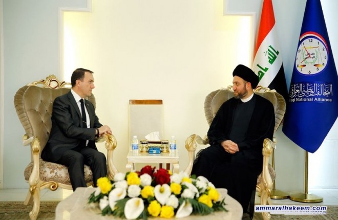 Meeting the Turkish ambassador .. Sayyid Ammar al-Hakim stresses on the unity of Iraq and the relying on the Constitution as a way to resolve issues between the Center and the Region