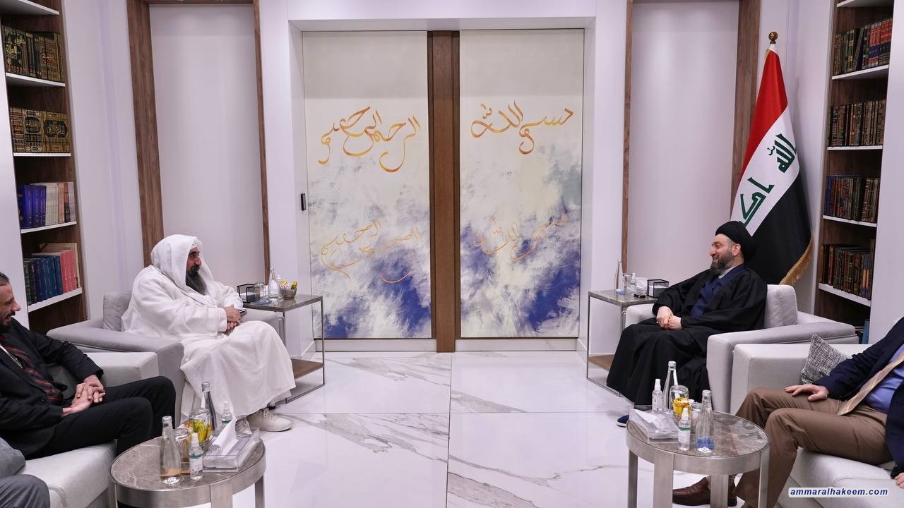 سەماحەتی حەكیم پێشوازی لە ئوسامە بەدەری نوێنەری شائیبەی مەندائی نێو ئەنجومەنی نوێنەران كرد