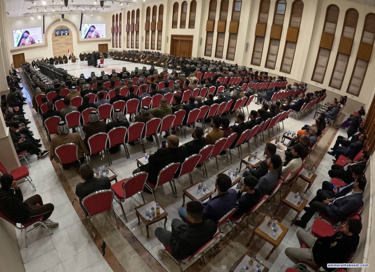 سەماحەتی حەكیم ستایشی هەوڵ كۆششی ڕۆڵەكانی كەربەلا دەكات بەشێخ و كەسایەتی دیارەكان و هاوڵاتیان