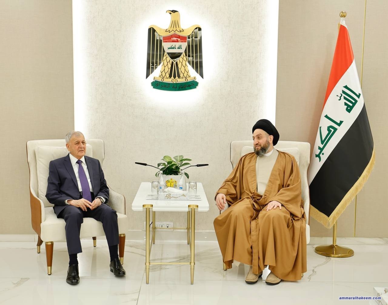 Sayyid Al-Hakeem receives H.E. President of the Republic, calls to resolve Speaker elections