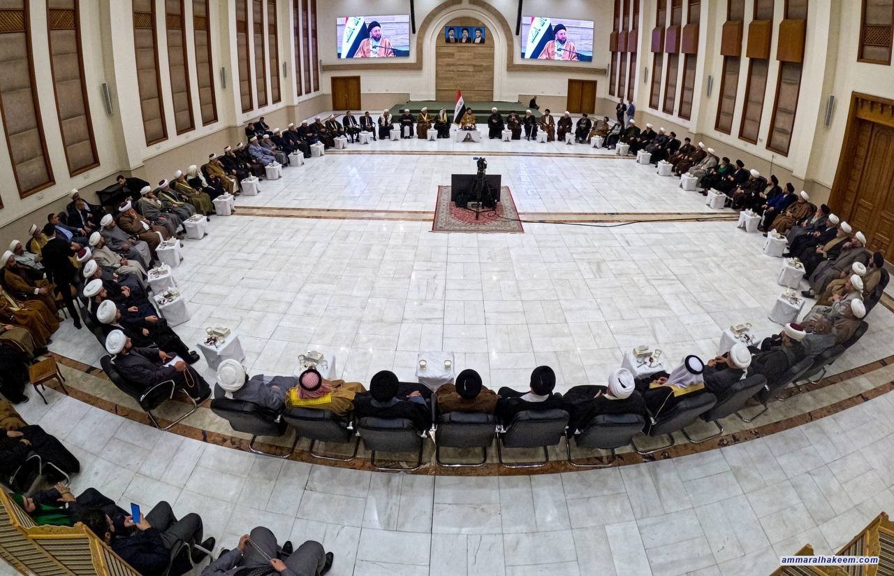 السيد الحكيم يلتقي رئيس ديوان الوقف السني و عددا من طلبة العلم من المشايخ والسادات