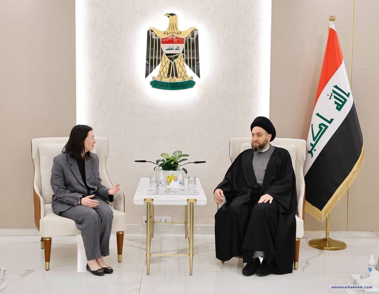 Sayyid Al-Hakeem receives DA Secretary of State, affirms bilateral ties to international coalition