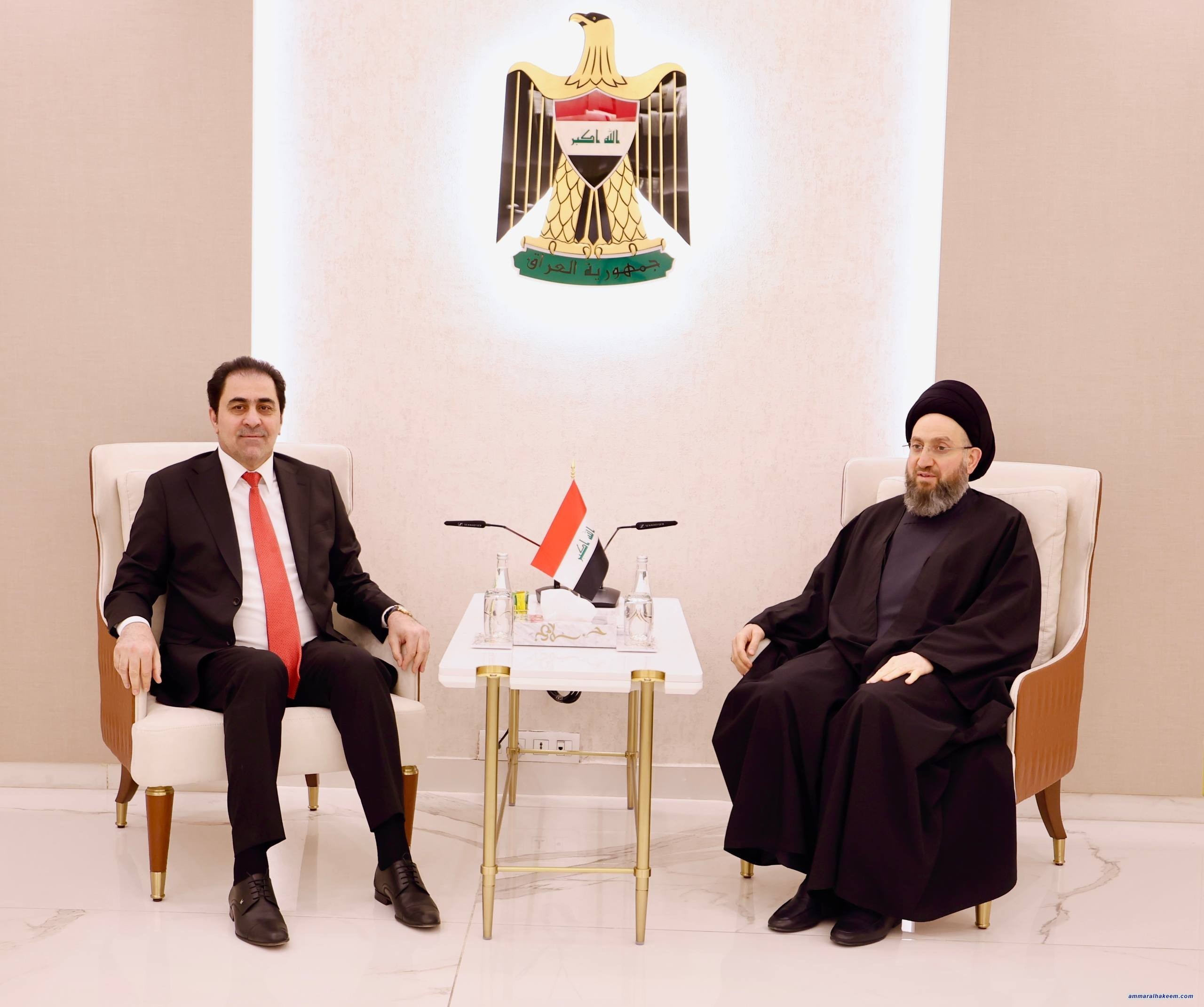 Sayyid Al-Hakeem Receives Muhsin Al-Mandalawi, Stresses Constitutional Timelines, Coordination Framework Unity