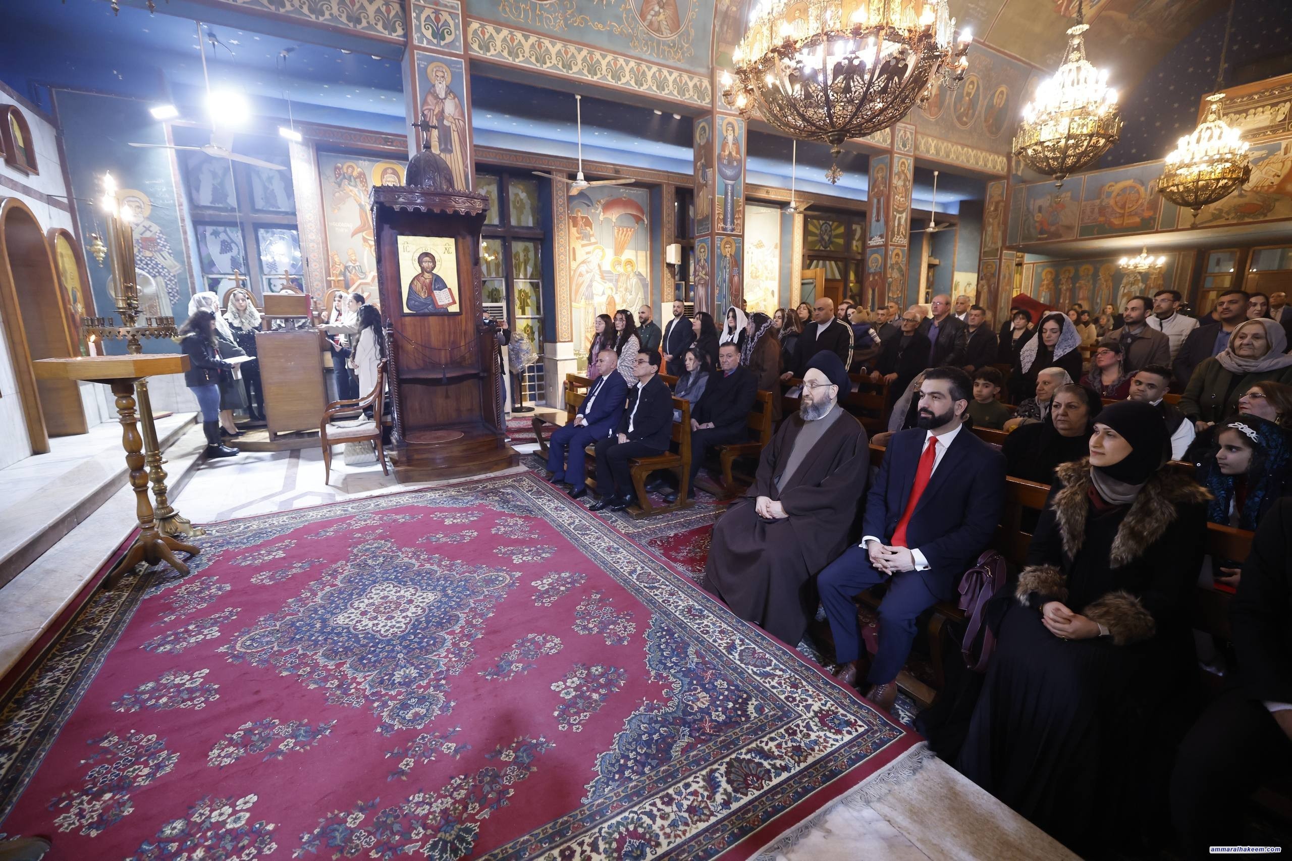 Sayyid Al-Hakeem Attends Christmas Mass at St. George Cathedral, Extends Greetings