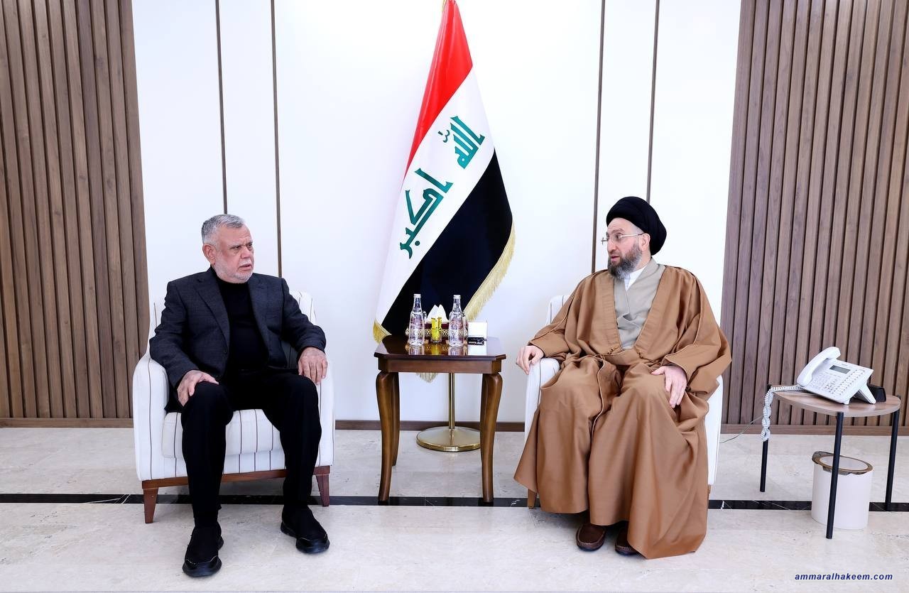 السيد الحكيم يستقبل السيد هادي العامري ويؤكد على ضرورة تعزيز الاستقرار وتحقيق التنمية المستدامة