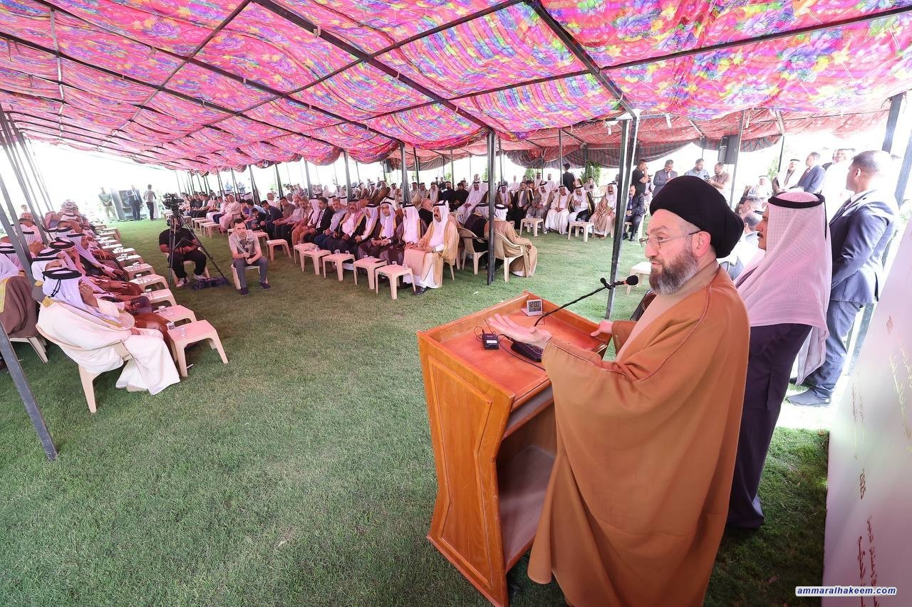 سەماحەتی حەكیم لە میوانخانەی هۆزی خەزرەج لە قەزای دوجێل: سەقامگیری و بنیاتنان بەرهەمی ئۆقرەی عێراقییەكانە