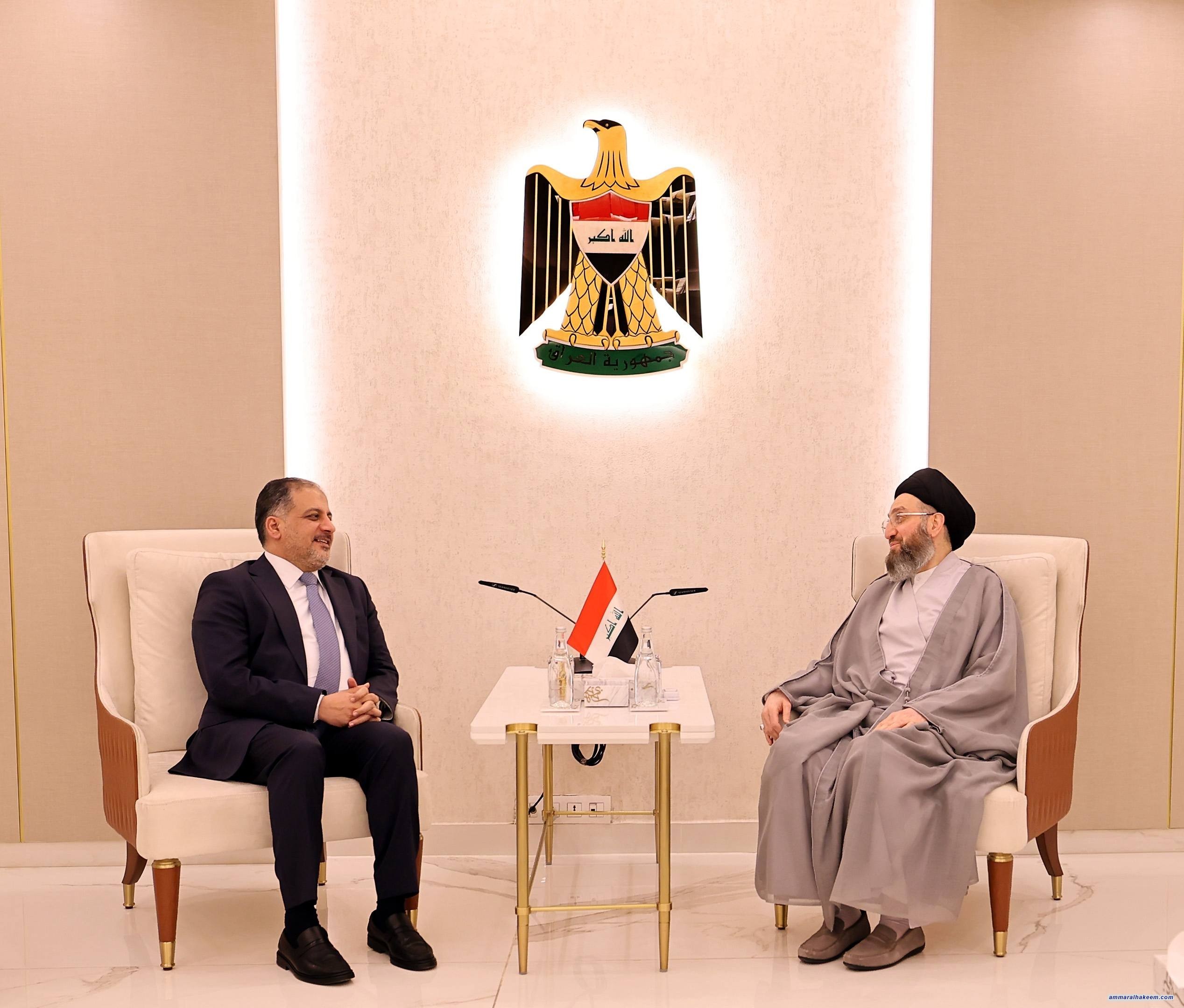السيد الحكيم يبحث مع وزير الشباب والرياضة واقع الرياضة العراقية وأهمية دعم الشباب