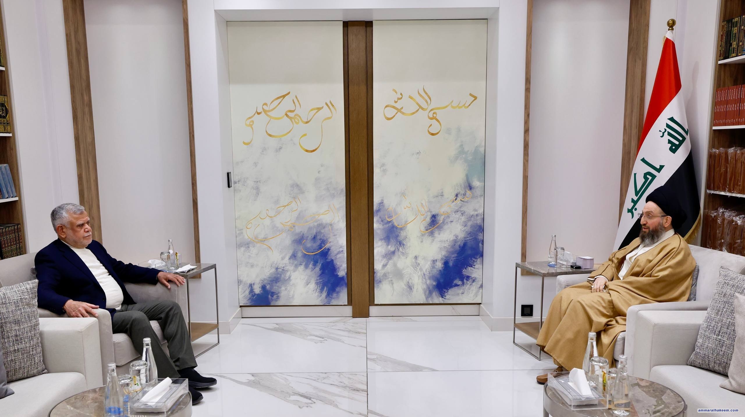 Sayyid Al-Hakeem Receives Hadi Al-Amri, Affirms Stability, Coordination Framework Unity Preservation