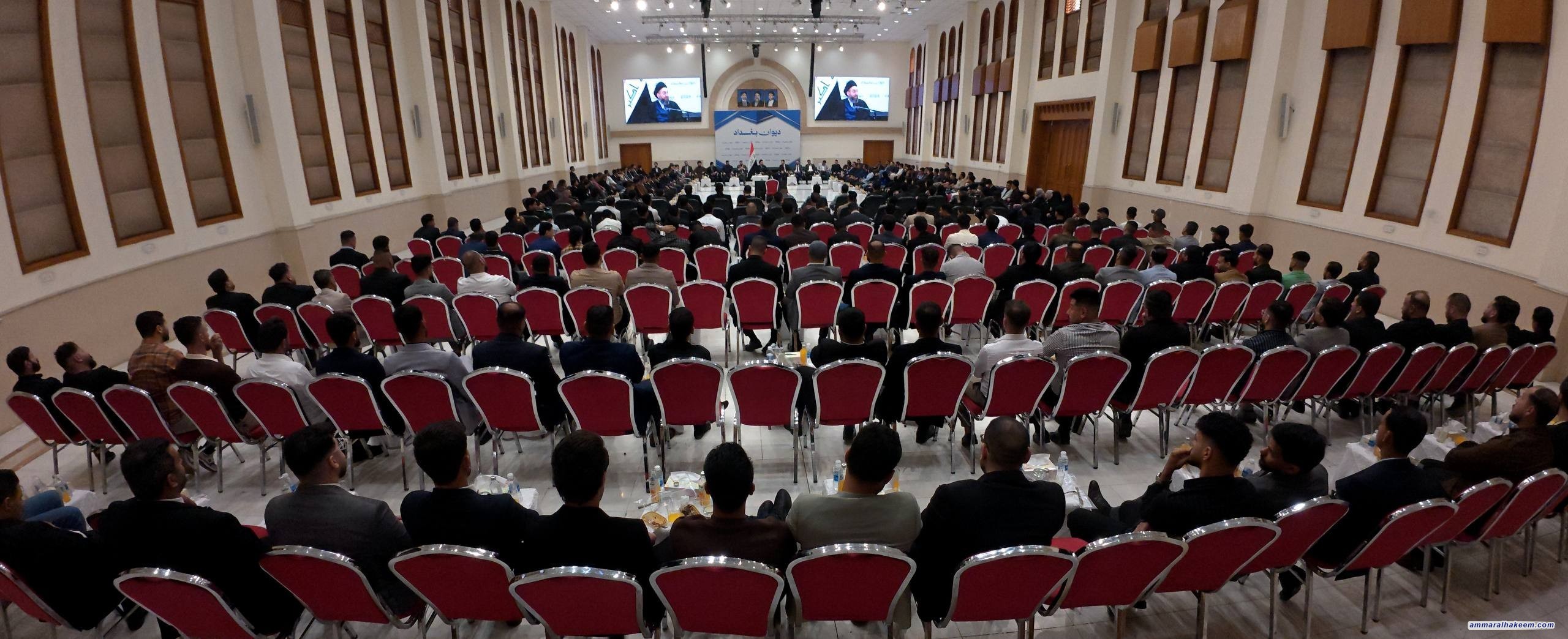 السيد الحكيم يدعو من ديوان بغداد إلى تمكين الشباب وحسم القرار السياسي وتحقيق الاستقرار وسط تحديات إقليمية متصاعدة