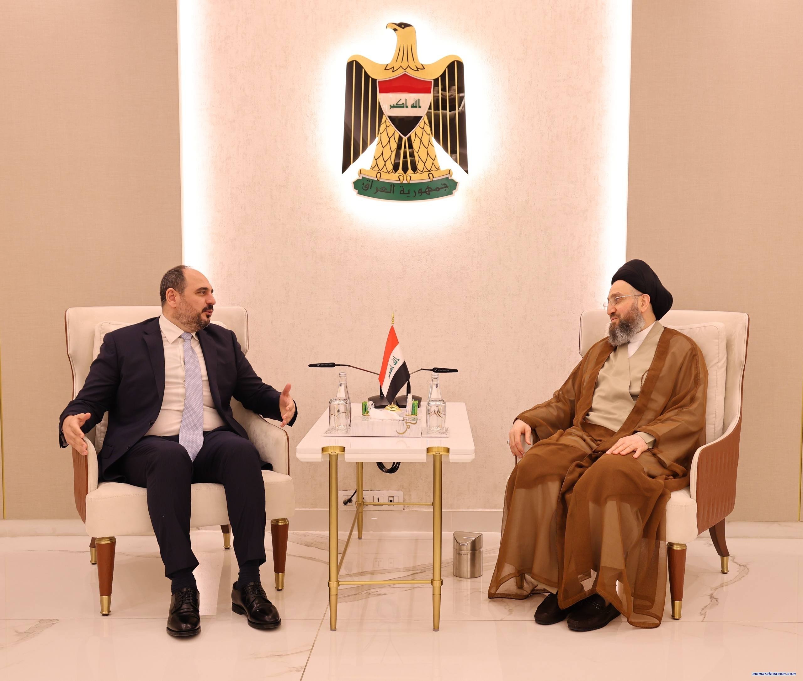 السيد الحكيم يلتقي وفد صونايا يؤكد على صون حقوق المكوّنات وضمان تمثيل المسيحيين وتشجيع عودة المهاجرين