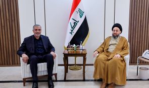 السيد الحكيم يبحث مع الساعدي تطورات المشهد السياسي ويشدد على دعم المحافظات الجنوبية وتحقيق خماسية الخدمات