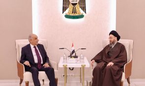 السيد الحكيم يجدد الدعوة للحوار ووقف الحرب على إيران خلال استقباله المطلك