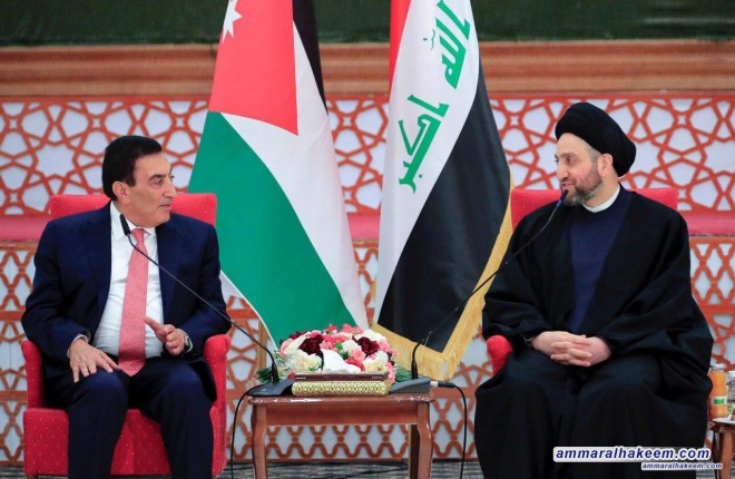 Sayyid Ammar al-Hakim receives Al-Tarawneh and emphasizes deepening relations between Iraq and Jordan