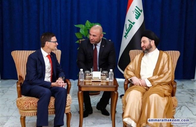 Sayyid Ammar al-Hakim receives the Canadian Ambassador and stresses developing relations between Iraq and Canada
