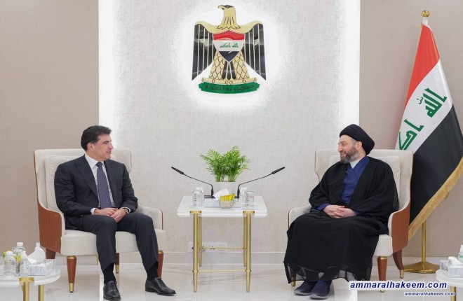Sayyid Al-Hakeem calls to adopt dialogue and constitution to resolve Baghdad-Erbil outstanding issues, rely on rights and duties logic