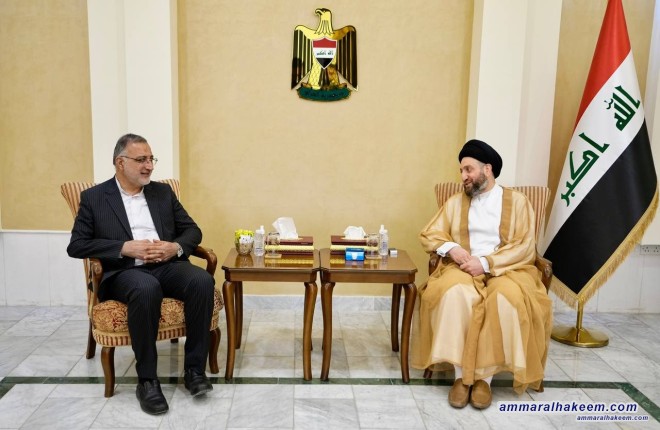 Sayyid Al-Hakeem receives Tehran Mayor, calls to benefit from Tehran’s urban experience