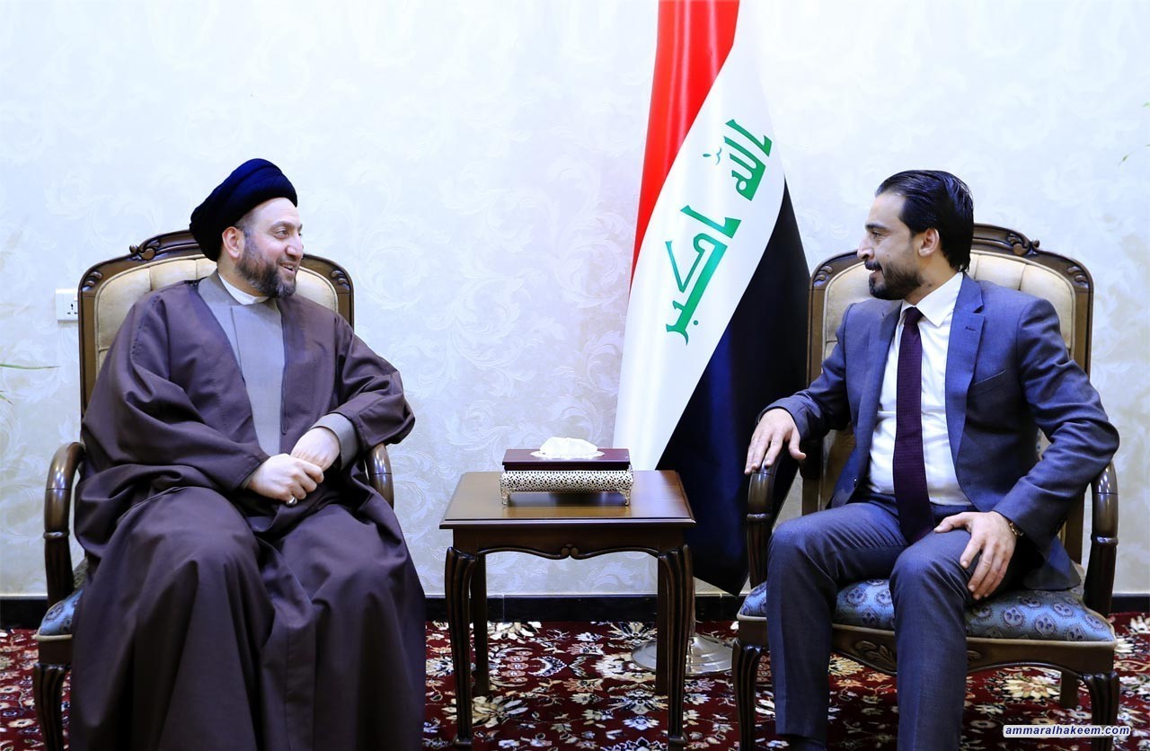 Sayyid Ammar al-Hakim meets the Speaker of the Iraqi Council of Representatives to discuss upcoming entitlements and completing government cabinet
