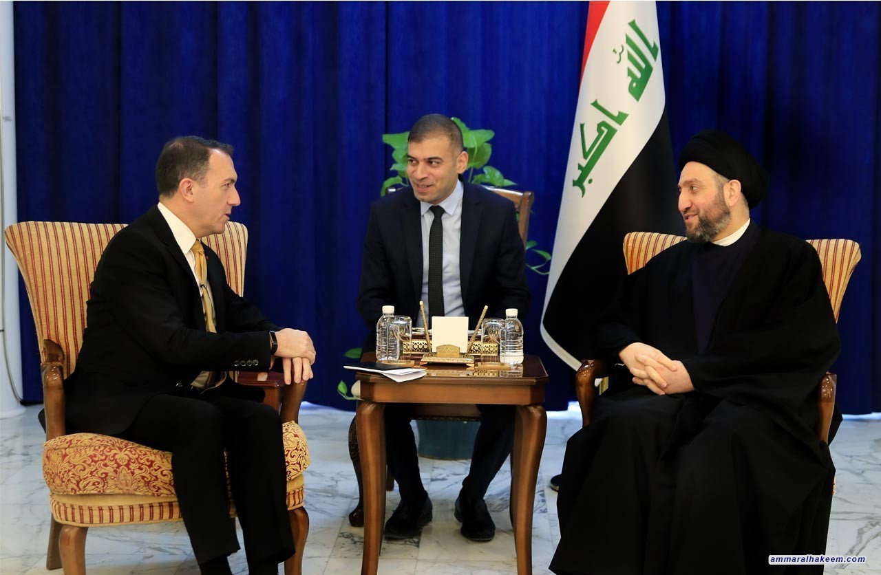 Sayyid Ammar al-Hakim receives Turkish Ambassador Fatih Yildiz and stresses respect Iraq's sovereignty