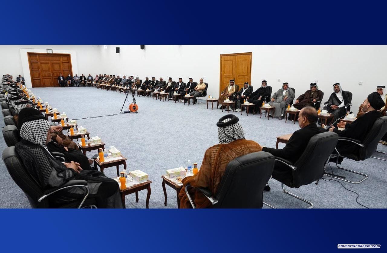 Sayyid Ammar Al-Hakeem meets Al-Jaheesh Clan’s Sheiks and Dignitaries, emphasizes adherence to Religious Reference’s conditions to vote