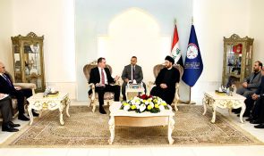 Sayyid Ammar al-Hakim with the envoy of the US President to the International Coalition against Daesh, Brett McGurk to discuss post-Daesh phase and challenges facing unity of Iraq
